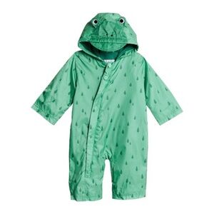 NWT birch & stone baby green puddlesuit raincoat onesie 3-6 months